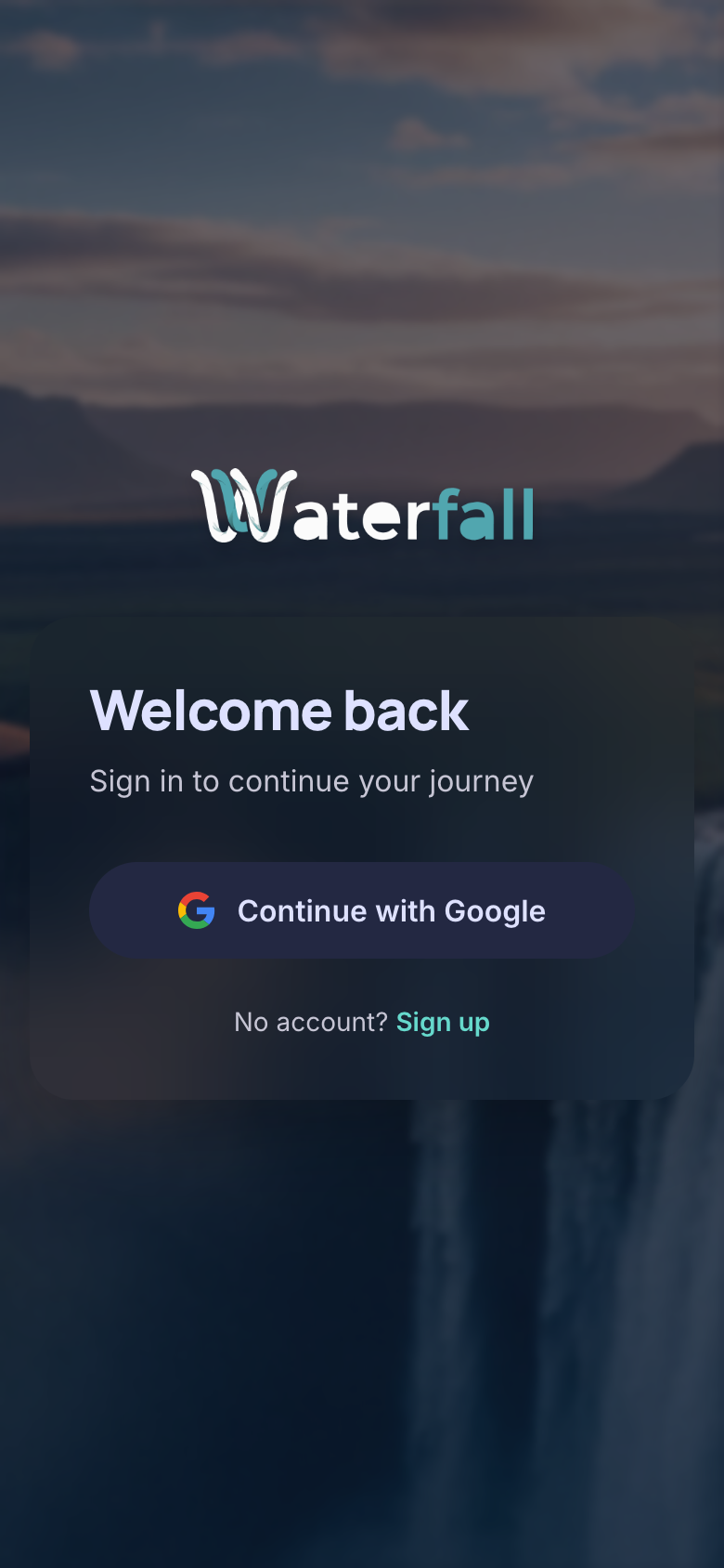 Waterfall login — mobile