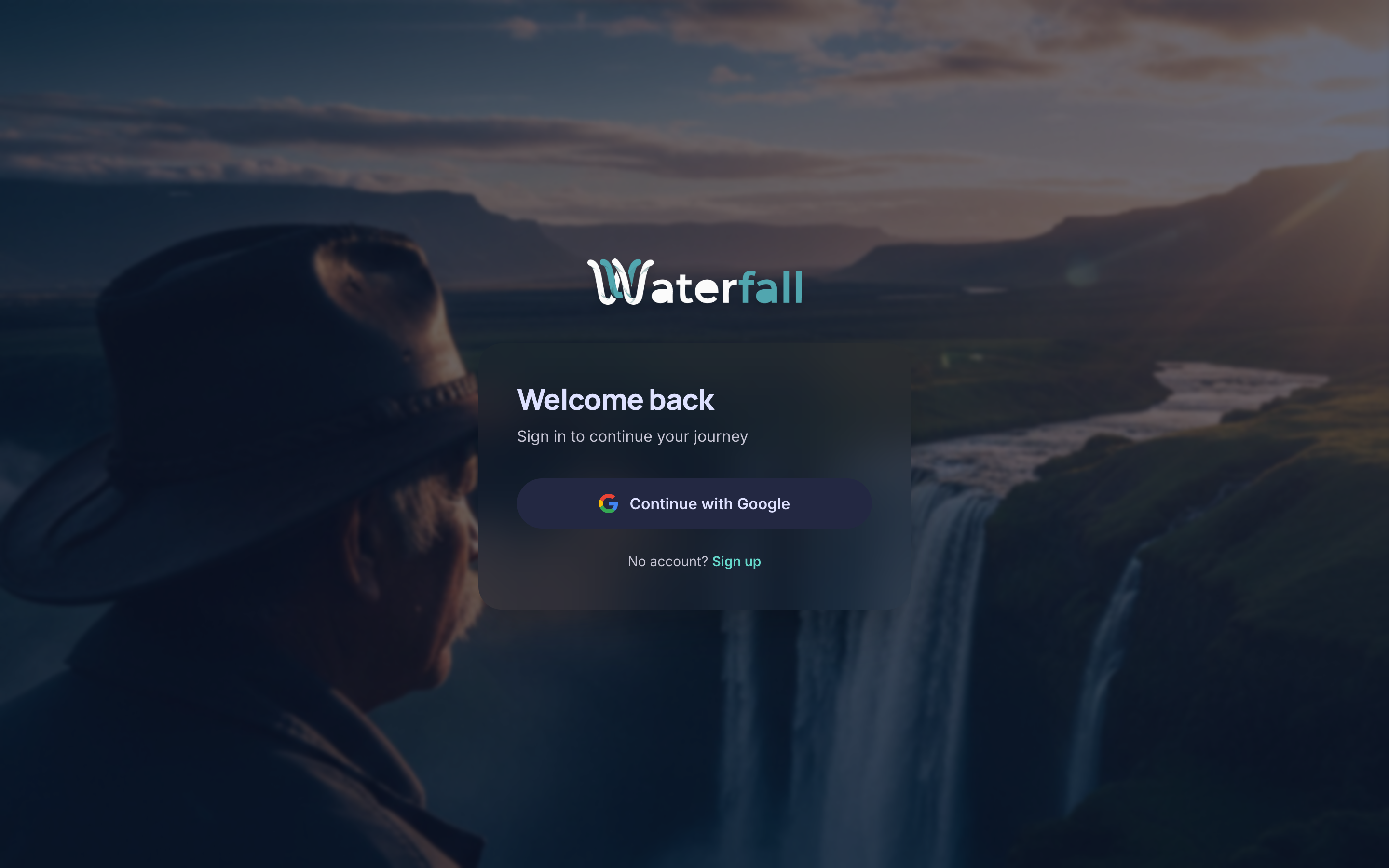Waterfall login — desktop